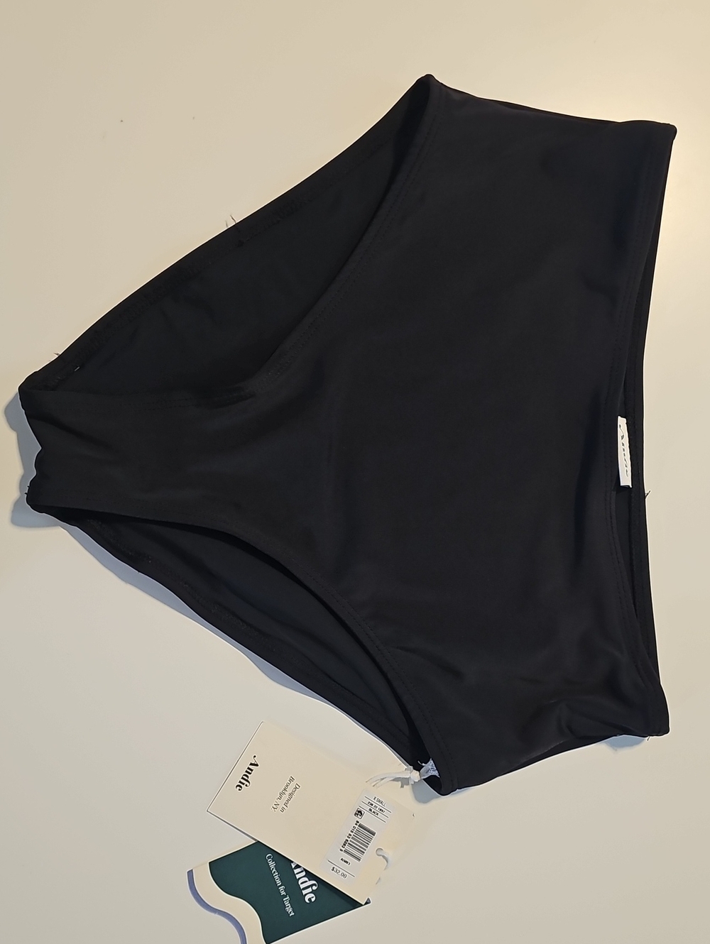 Andie Women's XS High-Waist Black Swim Bottoms